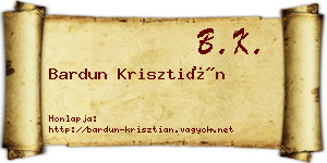 Bardun Krisztián névjegykártya